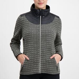 Luhta Wool Blend Full Zip Jacket Women’s Size XXL Gray Black Quilted Trim